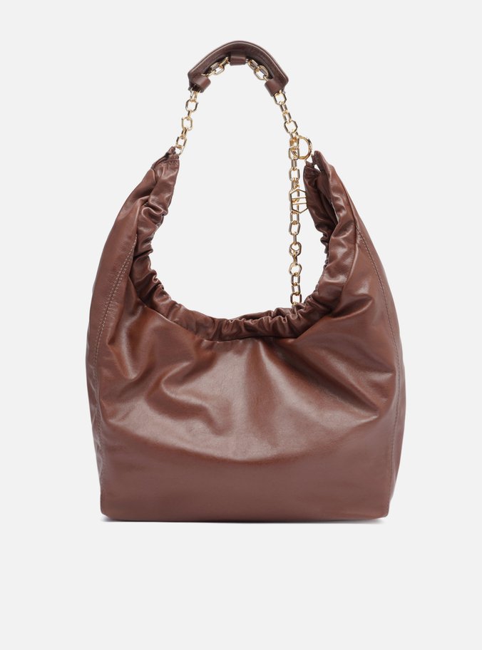 Bolsa Hobo Marrom Couro Olívia Grande