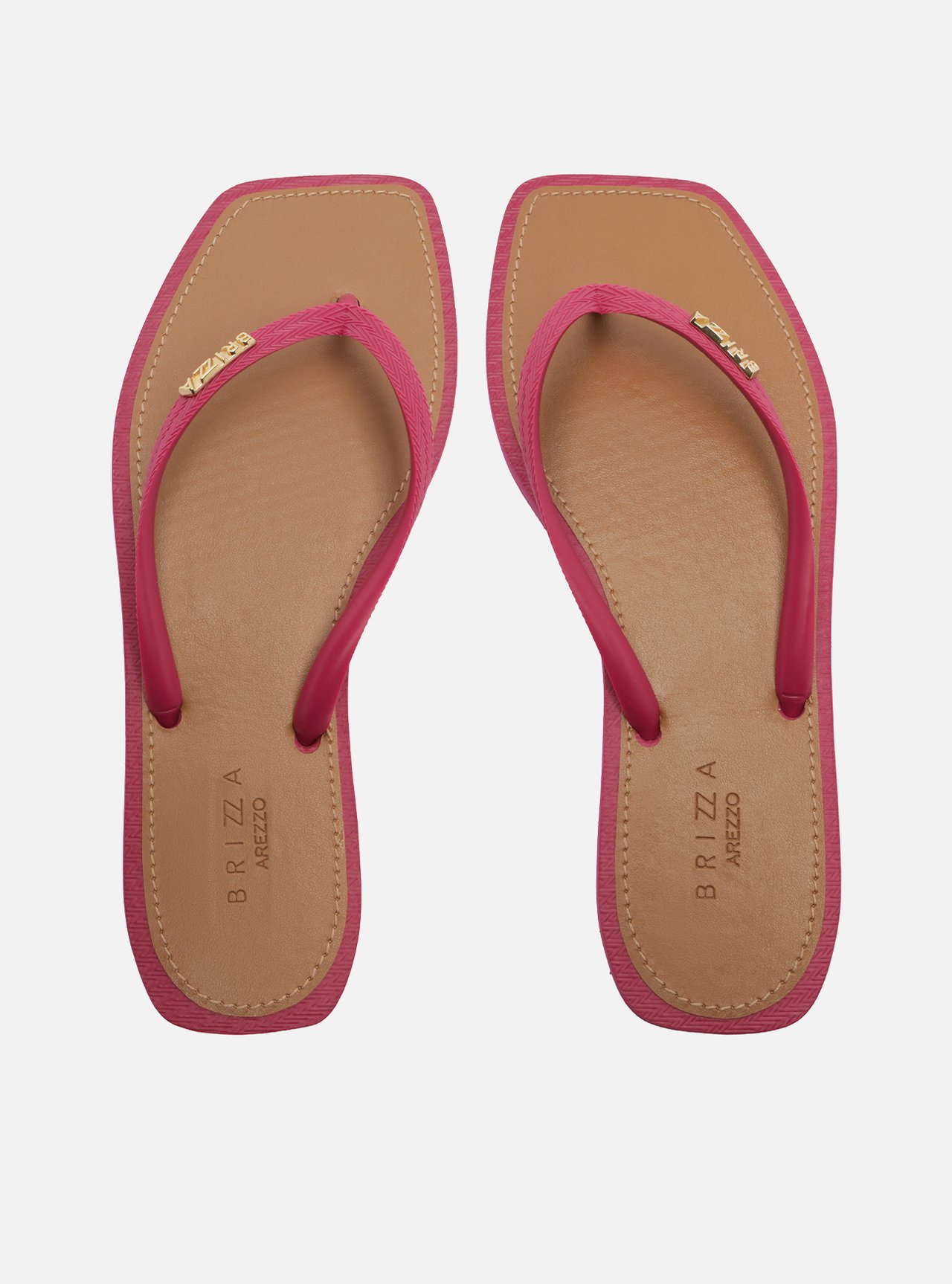 Chinelo de Dedo Rosa Flatform Metais Brizza — foto 1