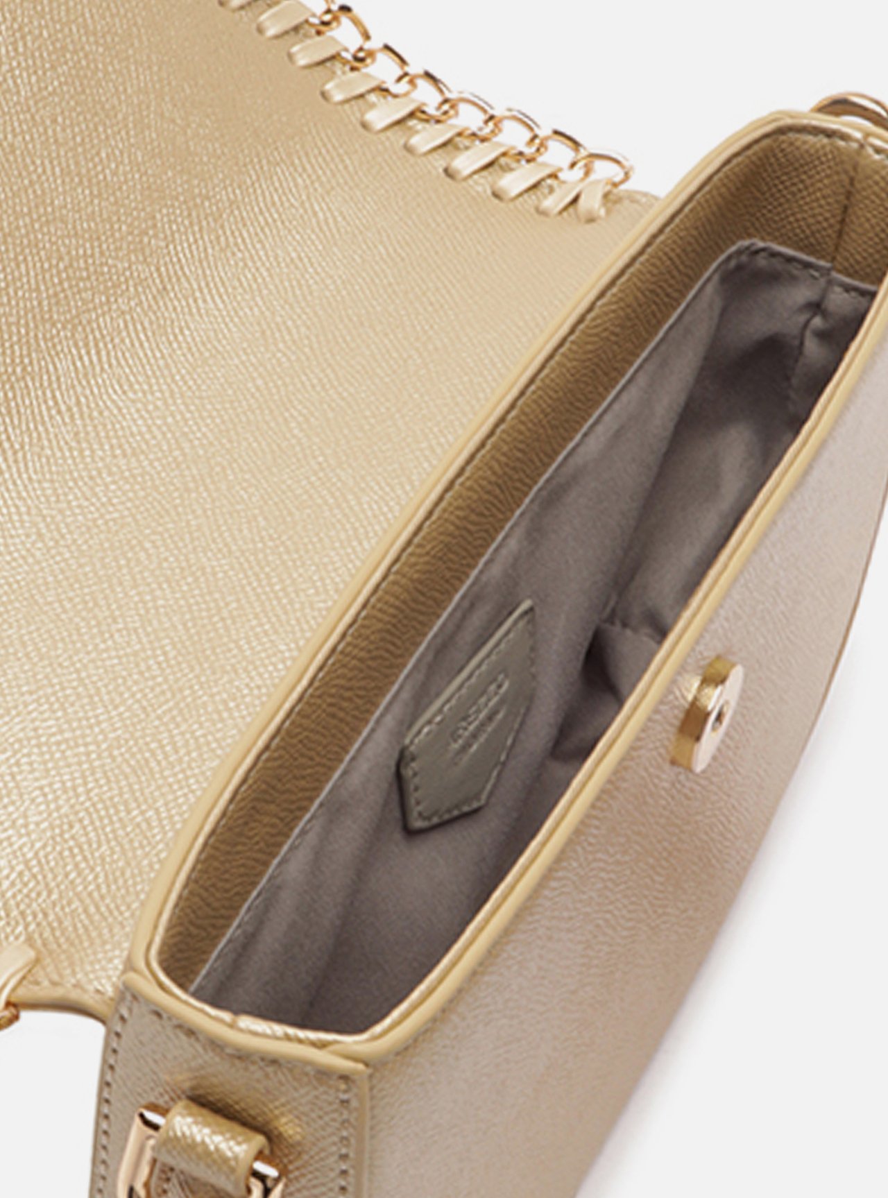 Bolsa Tiracolo Marrom Pequena Corrente — foto 4