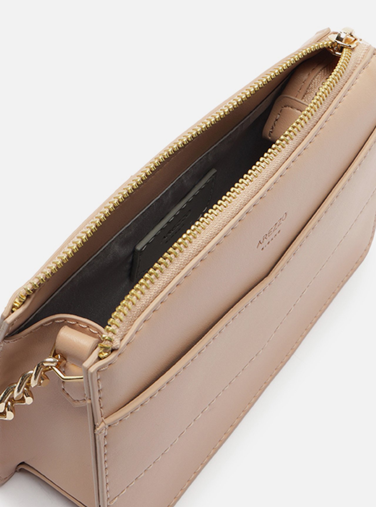 Bolsa Tiracolo Bege Pequena Costuras — foto 4