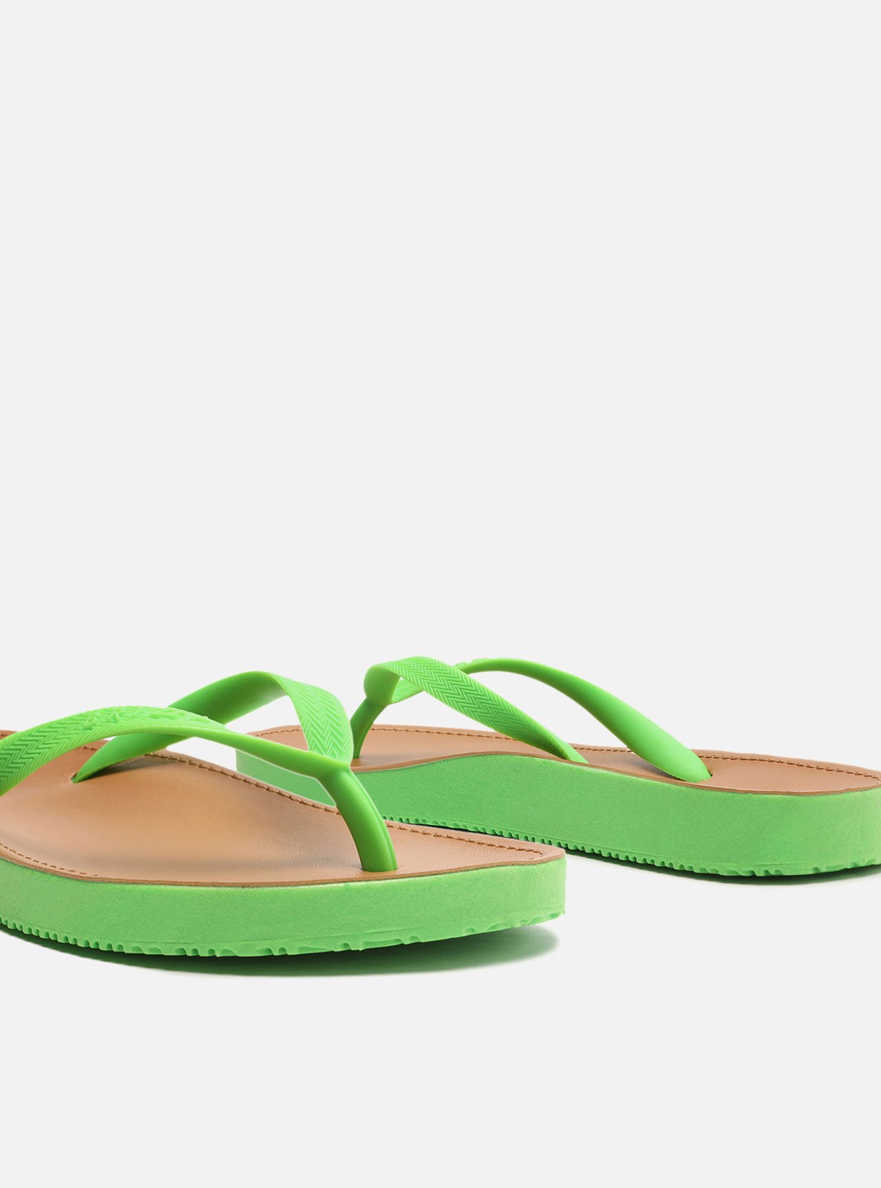 Chinelo de Dedo Verde Palmilha Marrom — foto 5