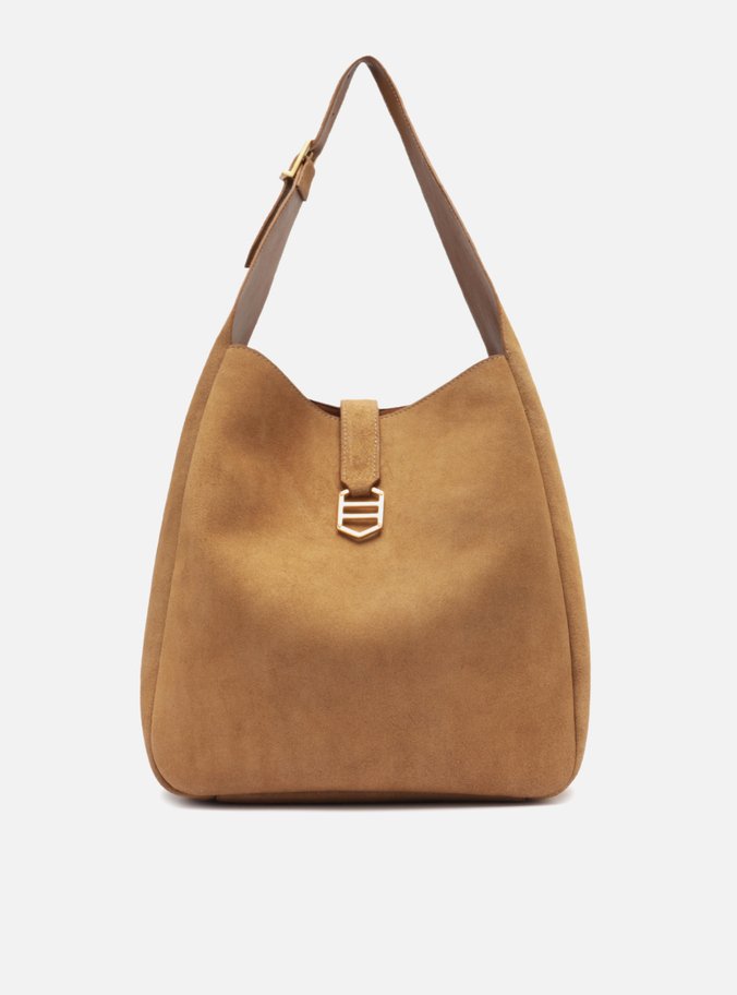 Bolsa Hobo Marrom Couro Acamurçado
