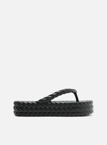 Sandália Preta Flatform Marrocos Mid