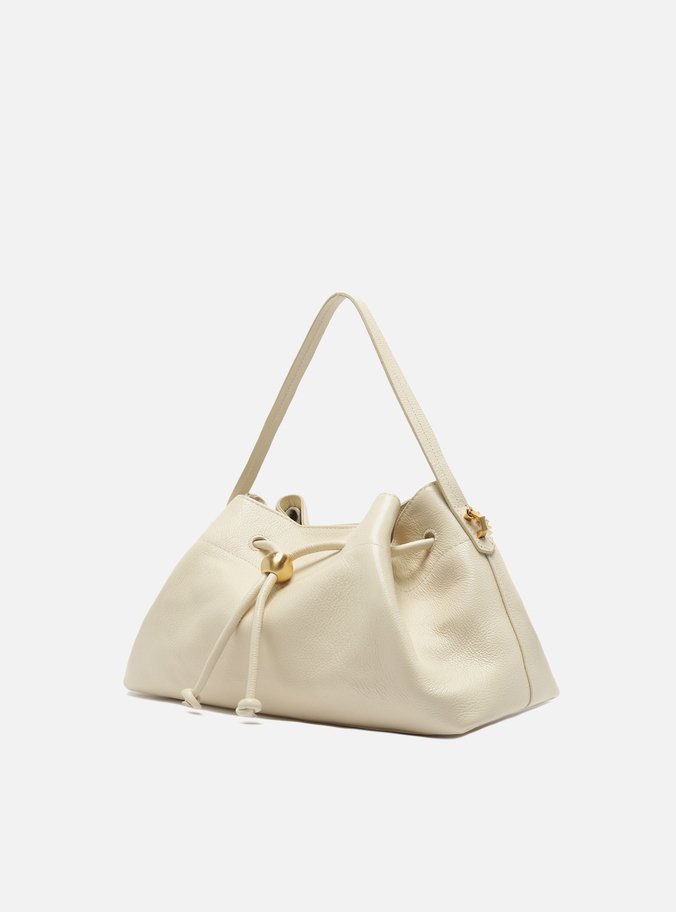 Bolsa Bucket Branca Couro Média Knot