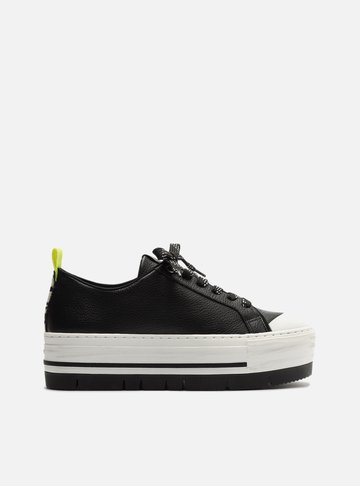 Tênis Preto Multimaterial Tratorado High Destroyed