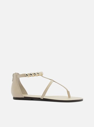 Sandália Rasteira Off-White Couro Lenny Niemeyer