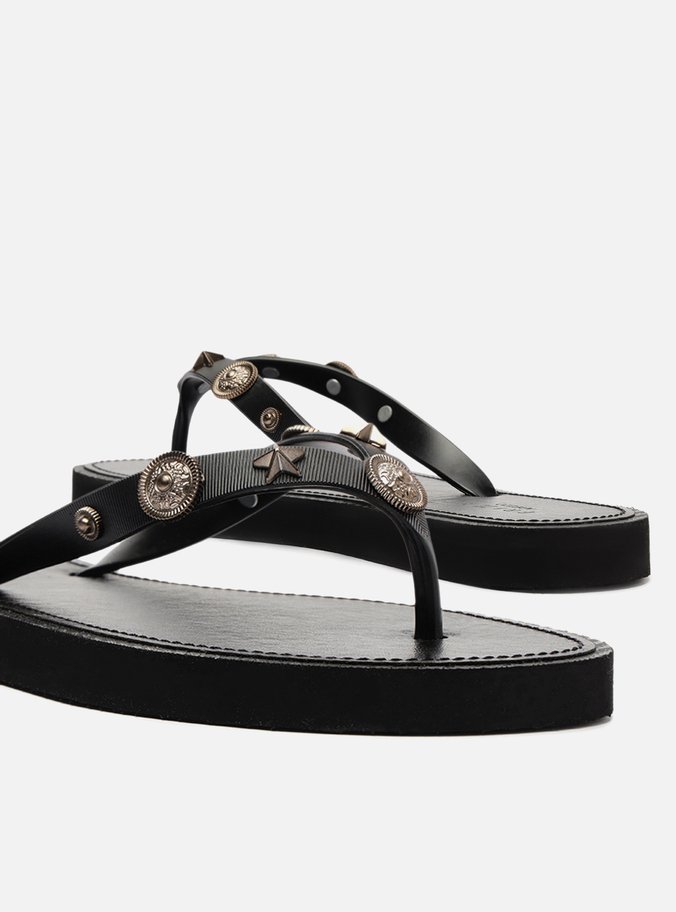 Chinelo de Dedo Preto Aplicações