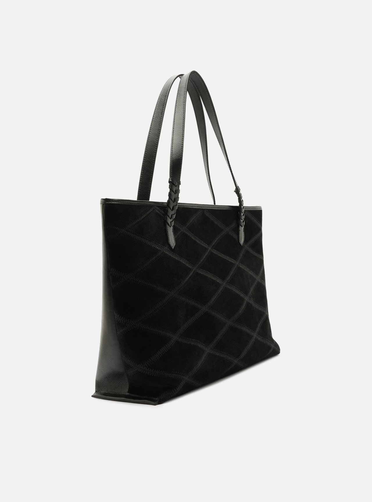 Bolsa Shopping Preta Couro Grande Matelassê — foto 5