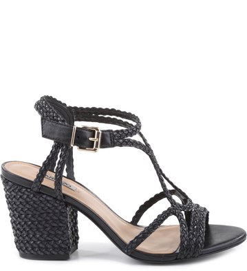 Sandália Salto Tranças Preto