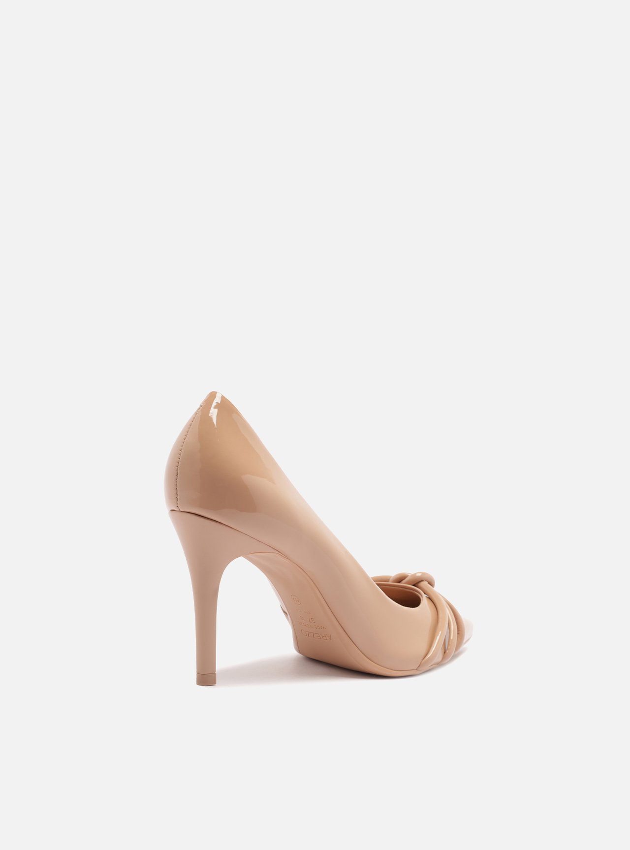 Scarpin Nude Verniz Salto Fino Tiras — foto 3