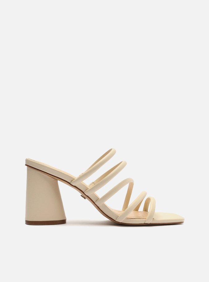 Sandália Off-White Salto Bloco Tiras Multi