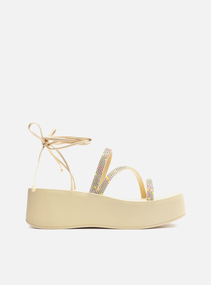 Sandália Off-White Flatform Lulu Amarração