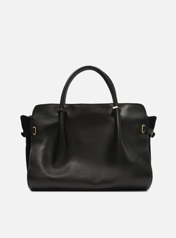 Bolsa Tote Preta Couro Média Camurcina