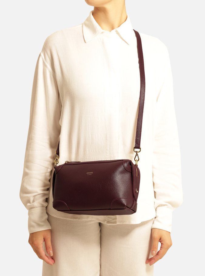 Bolsa Tiracolo Vinho Pequena Recortes