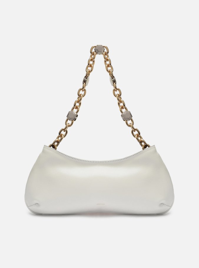 Bolsa Baguete Branca Couro Média Corrente