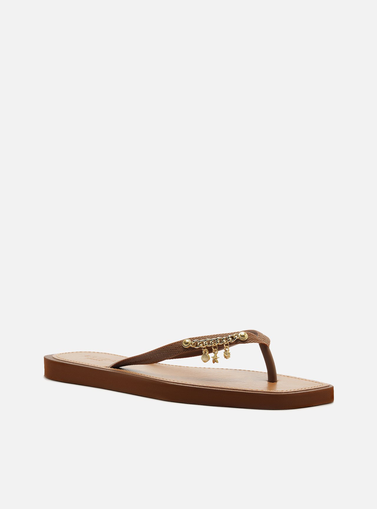 Chinelo de Dedo Marrom Recouro Square Pins — foto 2