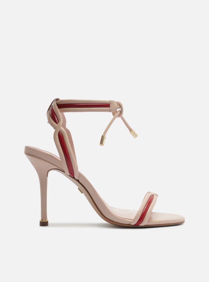 Sandália Rosa Salto Fino Amarração
