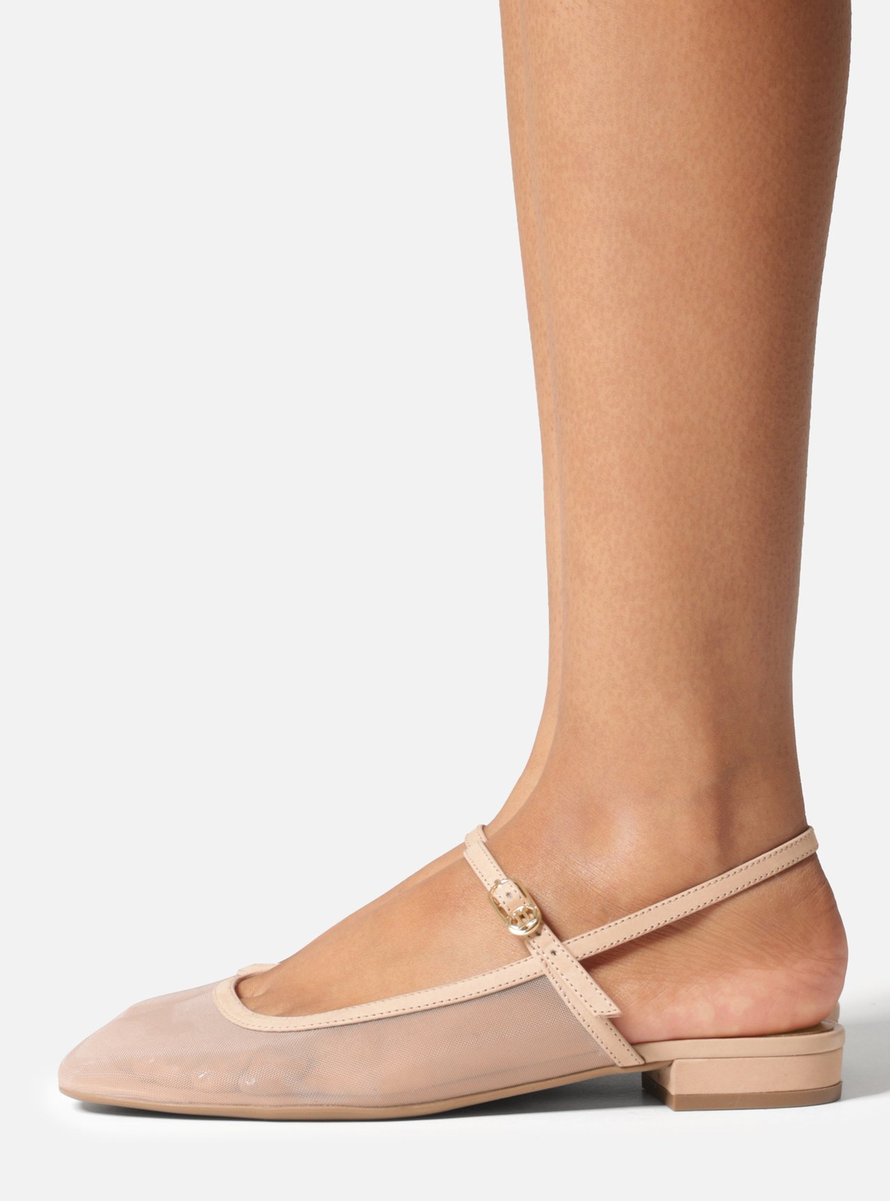 Sapatilha Nude Bico Quadrado Slingback — foto 6