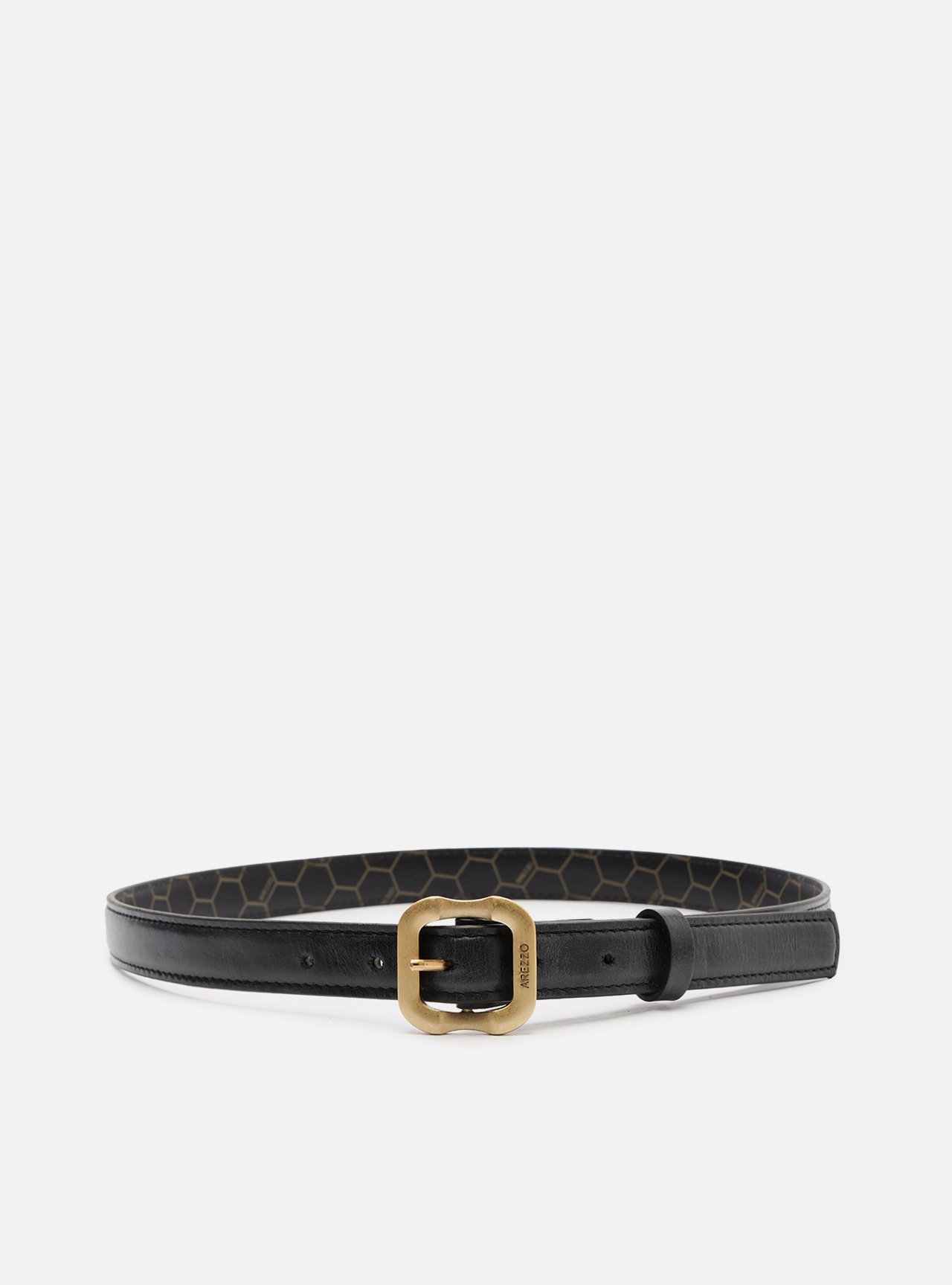 Cinto Preto Couro Worn Médio Fivela — foto 1