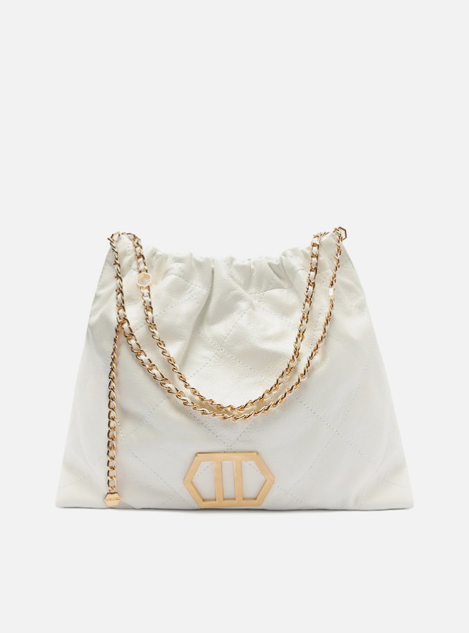 Bolsa Hobo Branca Couro Esther Grande