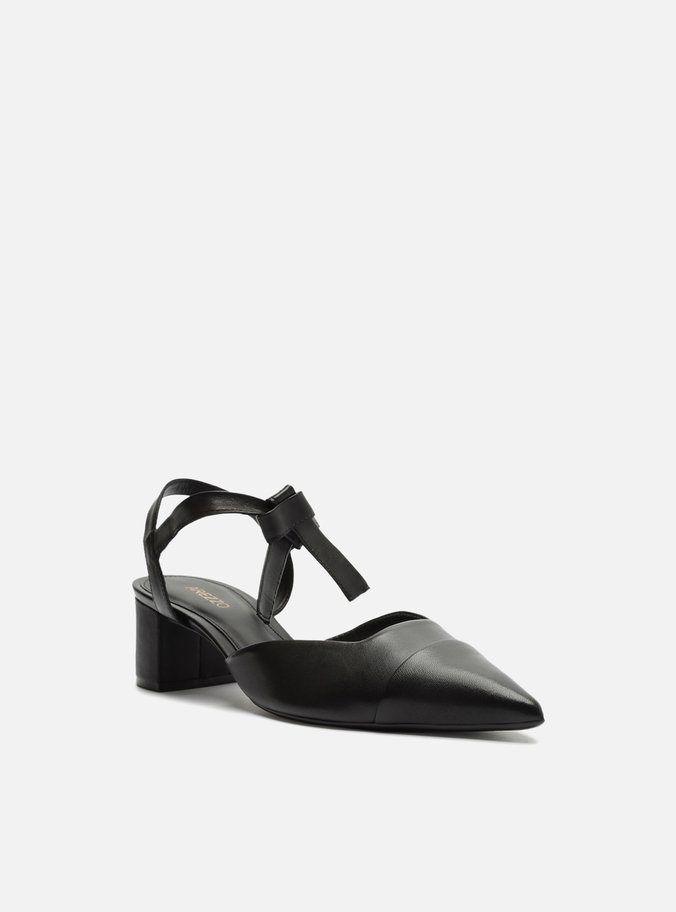 Scarpin Preto Salto Bloco Amarração