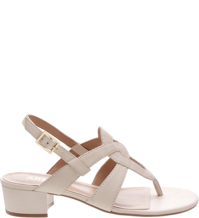 Sandália Couro Bloco Off White
