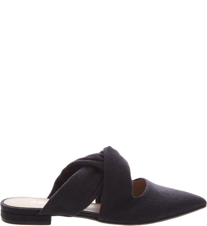 Mule Aberta Linho Milano Marinho