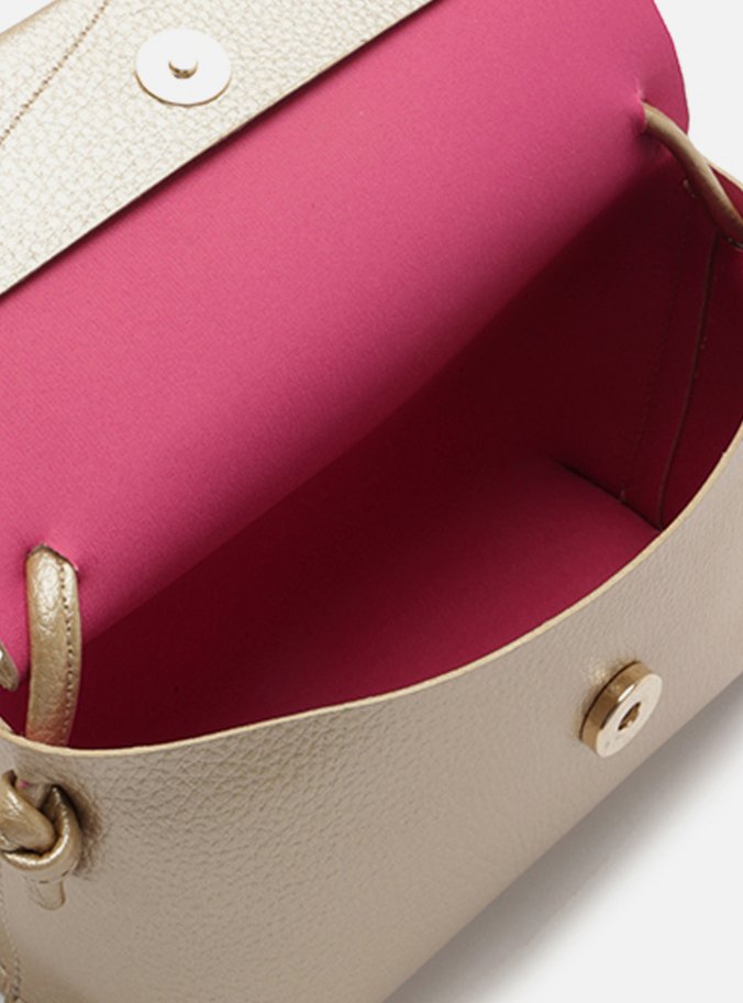 Bolsa Tiracolo Metalizada Pequena Costuras