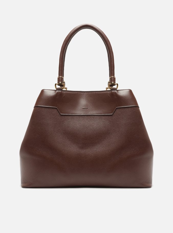 Bolsa Hobo Marrom Couro Grande Recorte