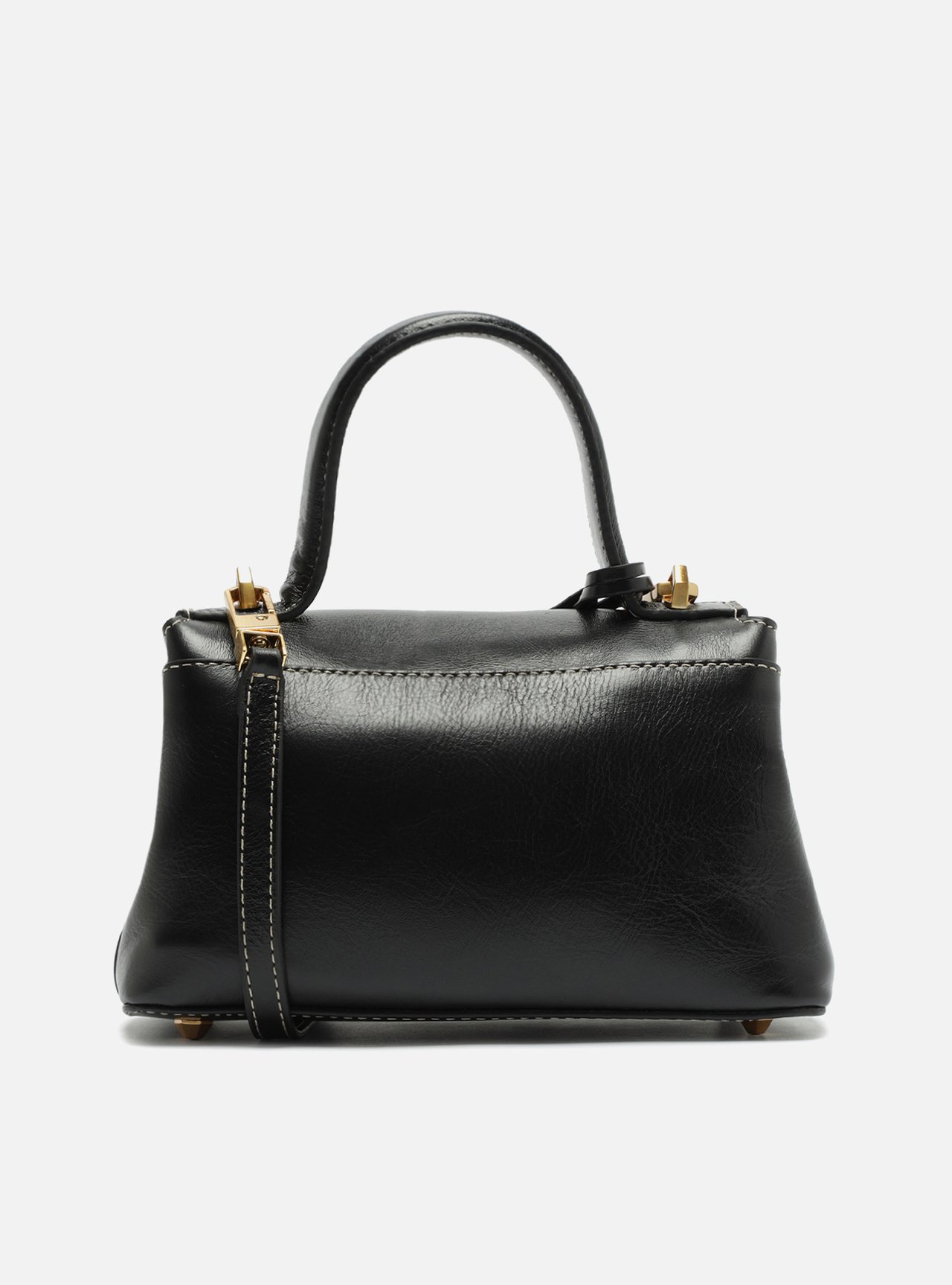 Tiracolo Preta Couro Pequena Bag Charm Victória — foto 3