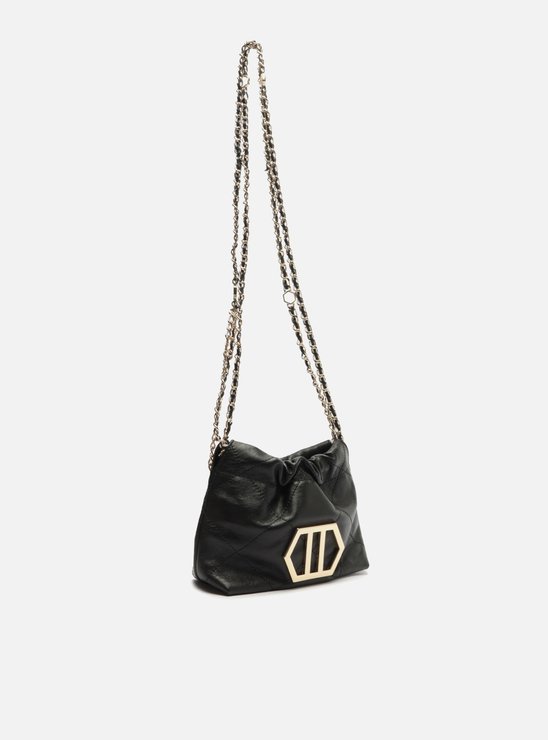 Bolsa Tiracolo Preta Couro Esther Pequena
