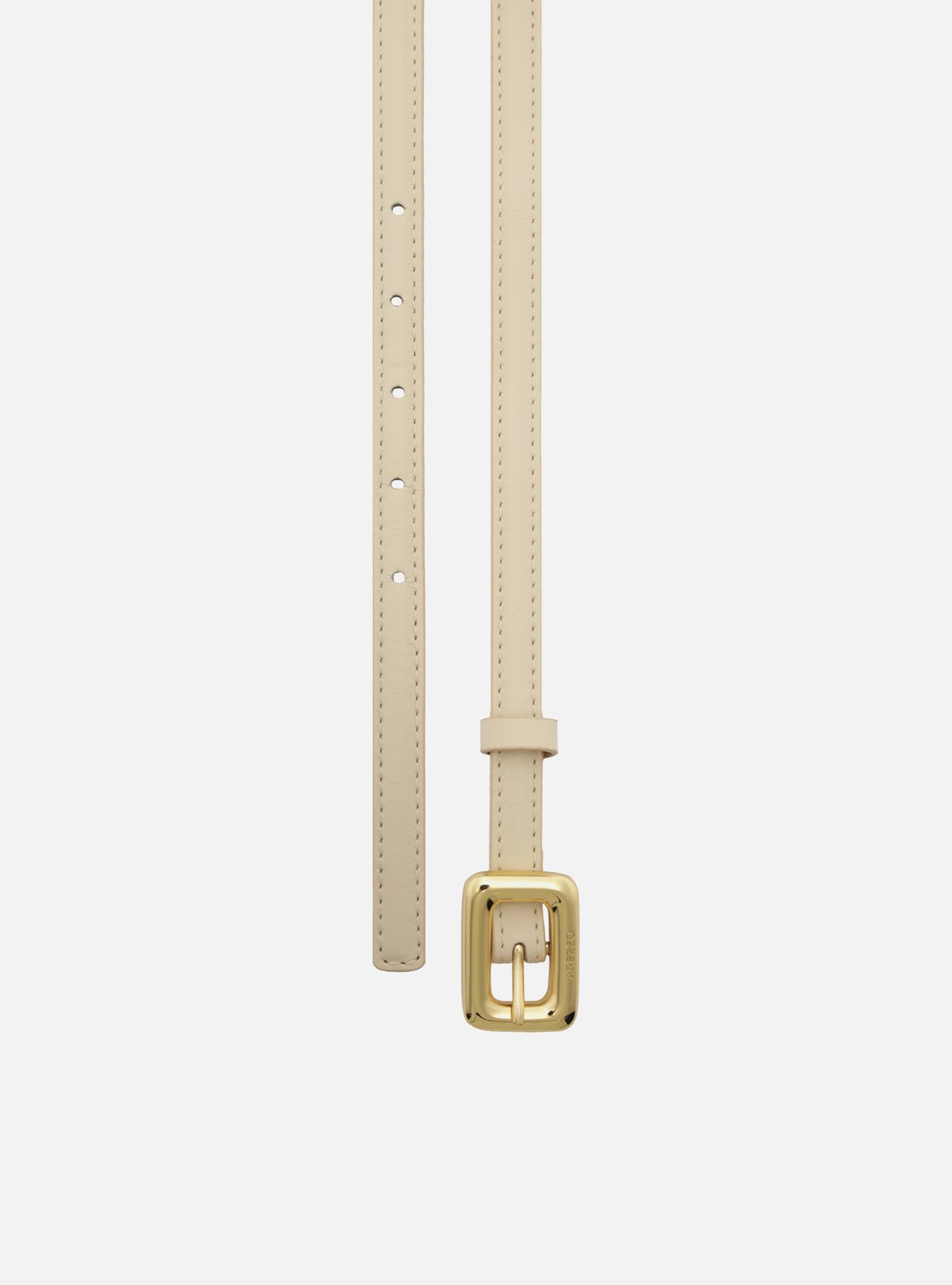 Cinto Off White Couro Fino Maxi Fivela Retangular — foto 2