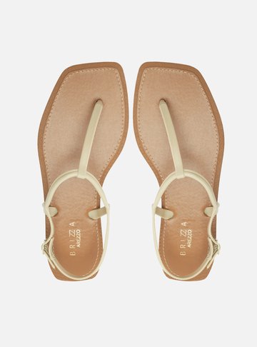 Sandália Rasteira Off-White Slim Square Recouro