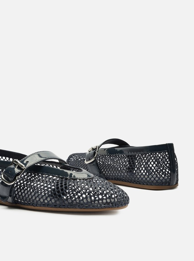 Sapatilha Azul Tela Fivela