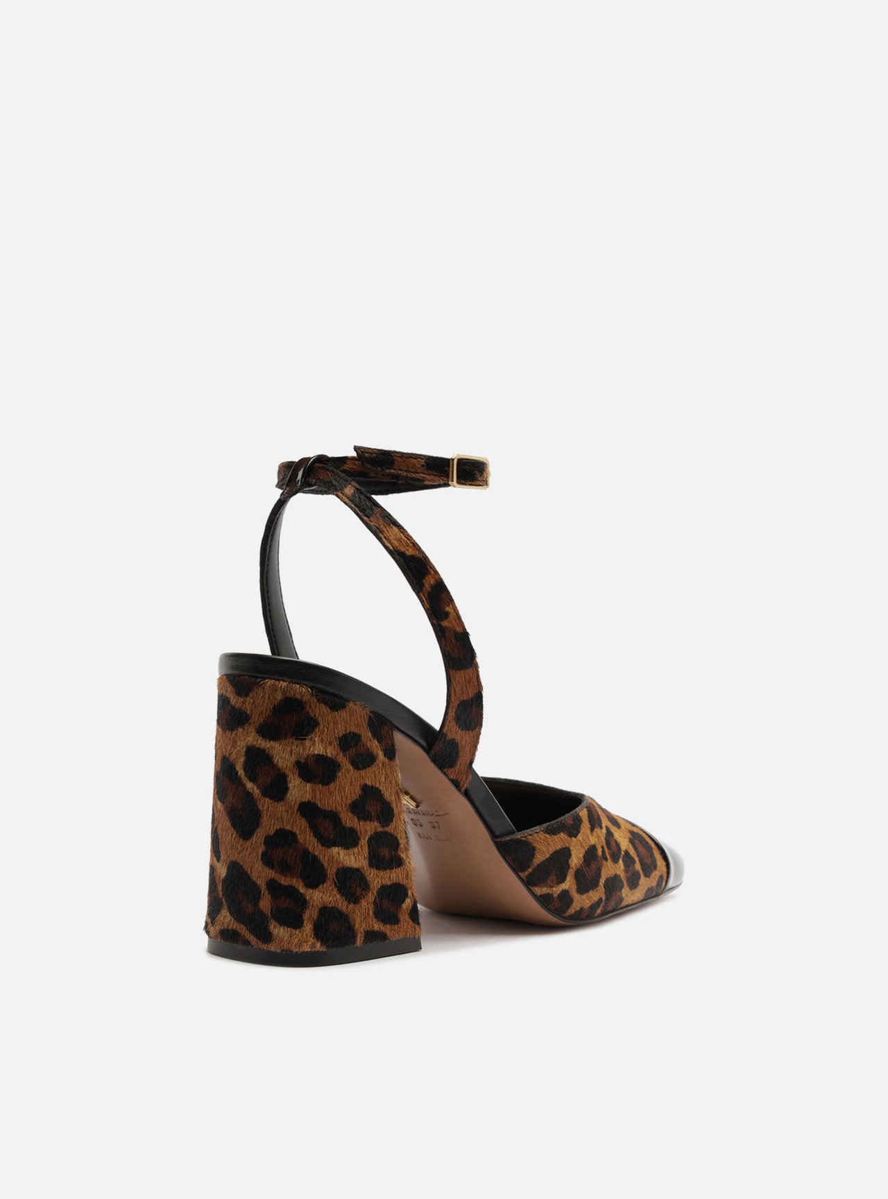 Scarpin Animal Print Salto Bloco Fivela Slingback — foto 3