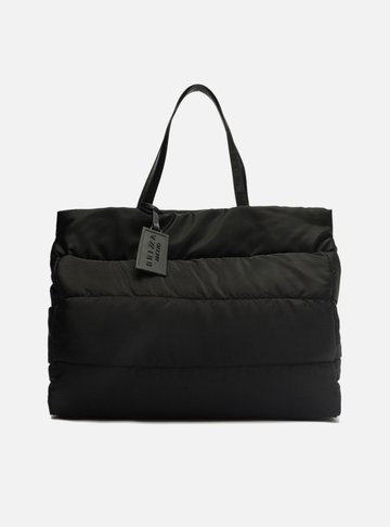 Bolsa Shopping Preta Nylon Grande Brizza