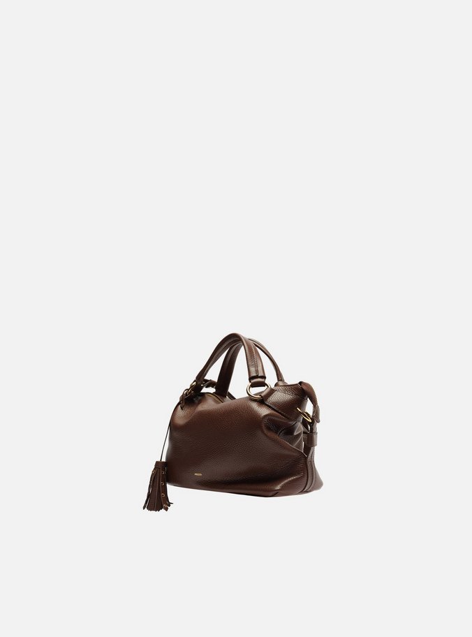 Bolsa Tote Marrom Couro Pequena Barbicacho