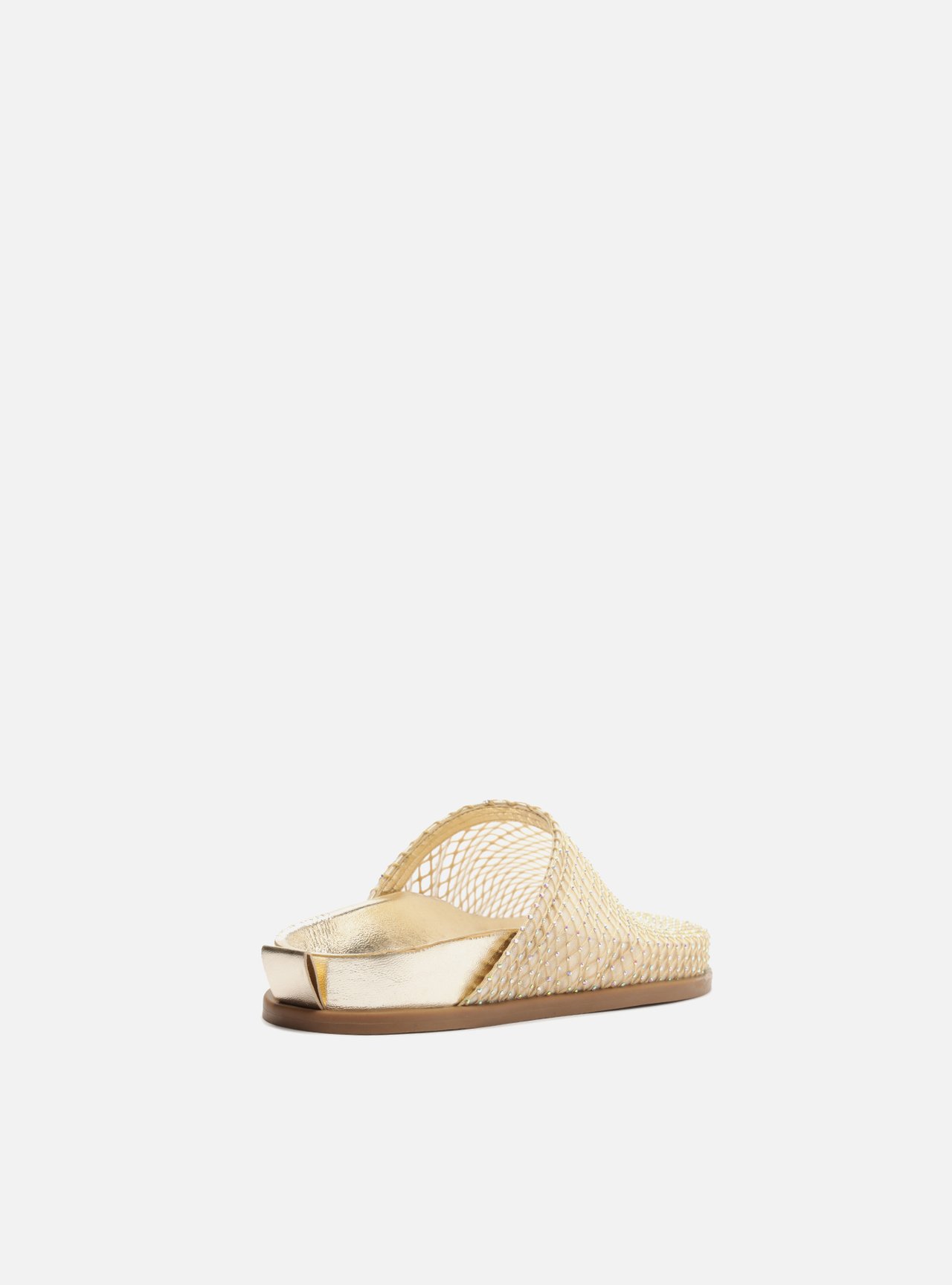 Clog Sabot Tela Natural Dourada — foto 3