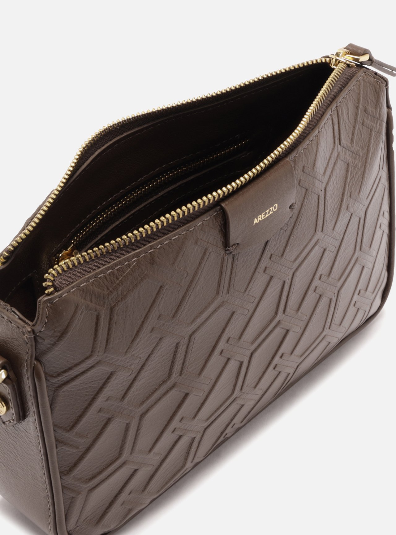 Bolsa Tiracolo Marrom Couro Pequena Corrente — foto 4