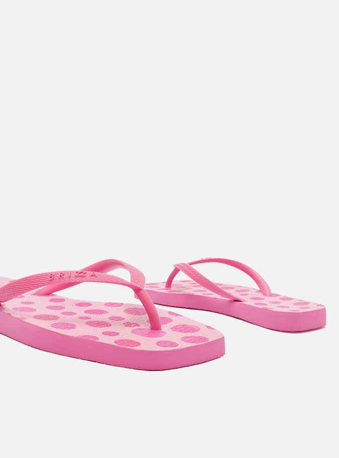 Chinelo de Dedo Rosa Square Print Poá