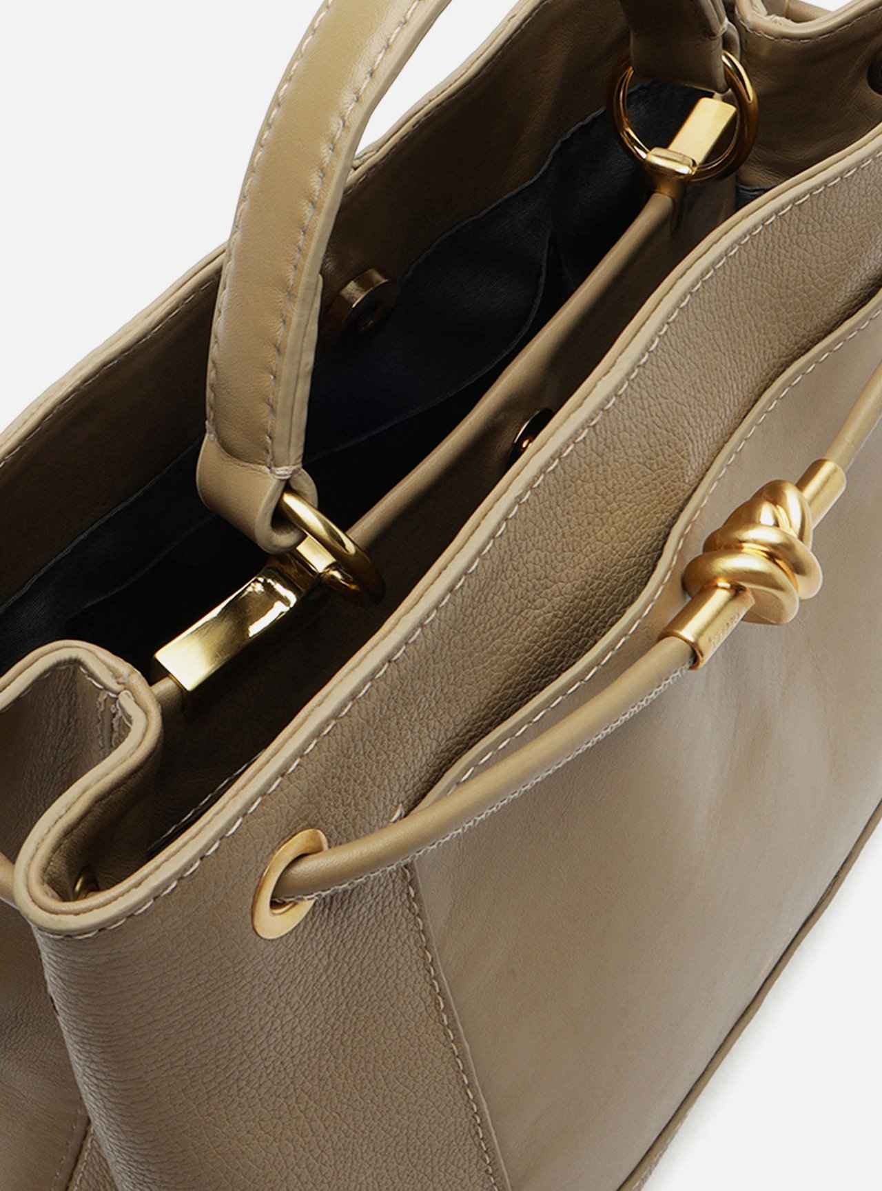 Bolsa Tote Cinza Couro Helena Grande — foto 4