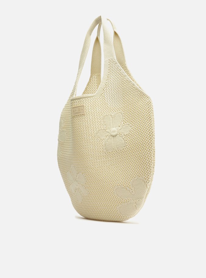 Bolsa Shopping Branca Crochê Mayra Glam Grande