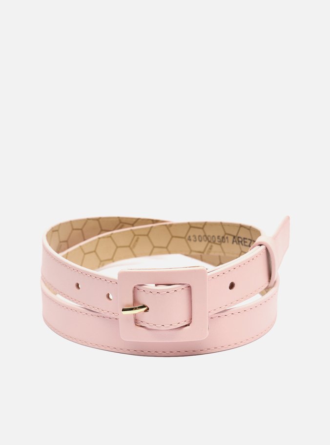 Cinto Rosa Couro Jane Fino