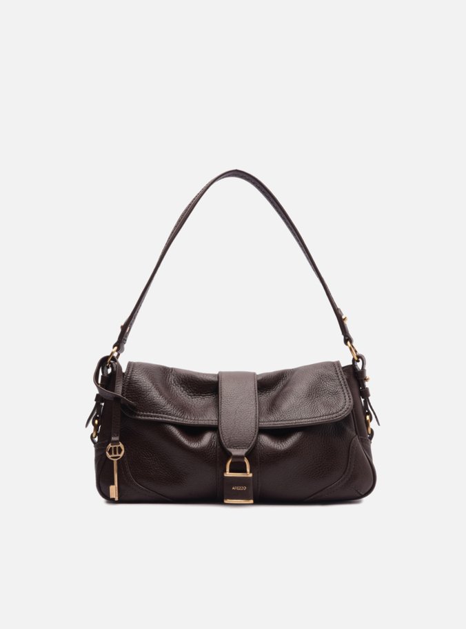 Bolsa Tiracolo Marrom Couro Média Cadeado