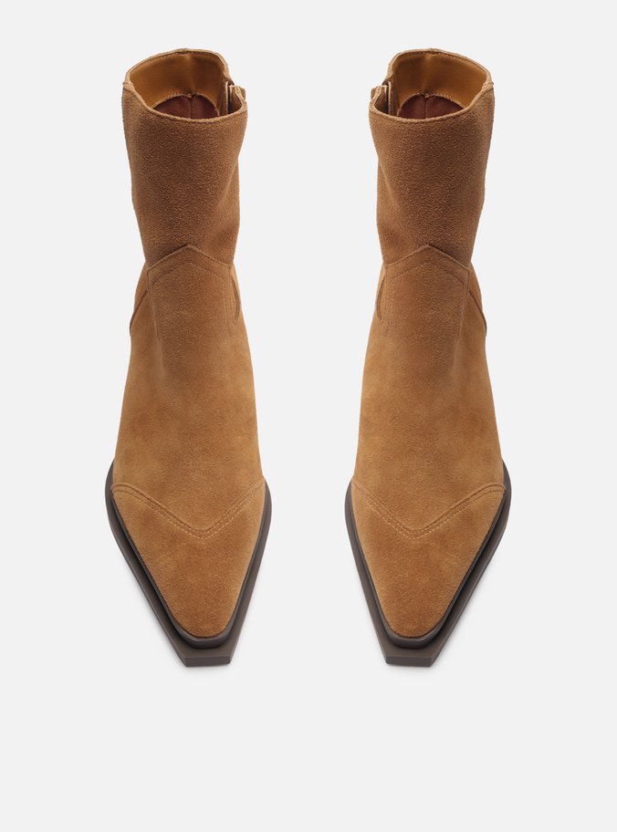 Bota Marrom Acamurçada Cano Curto Western