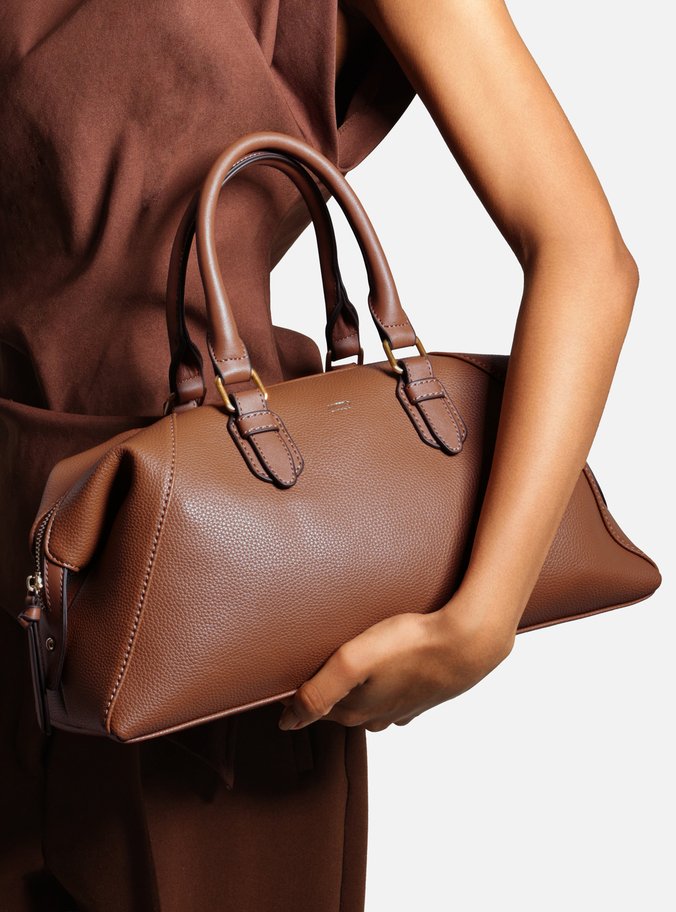 Bolsa Bowling Marrom Média Alças Duplas