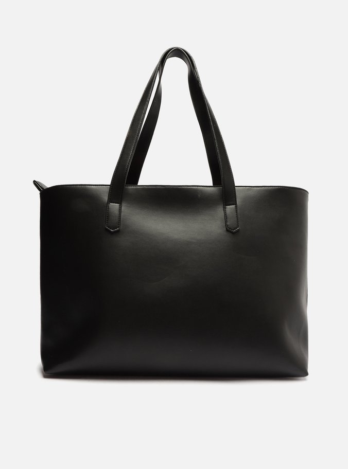 Bolsa Shopping Preta Grande Alças Fivelas