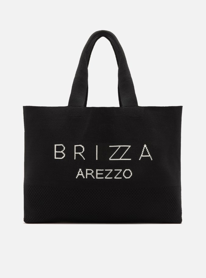 Bolsa Shopping Preta Crochê Prado Grande