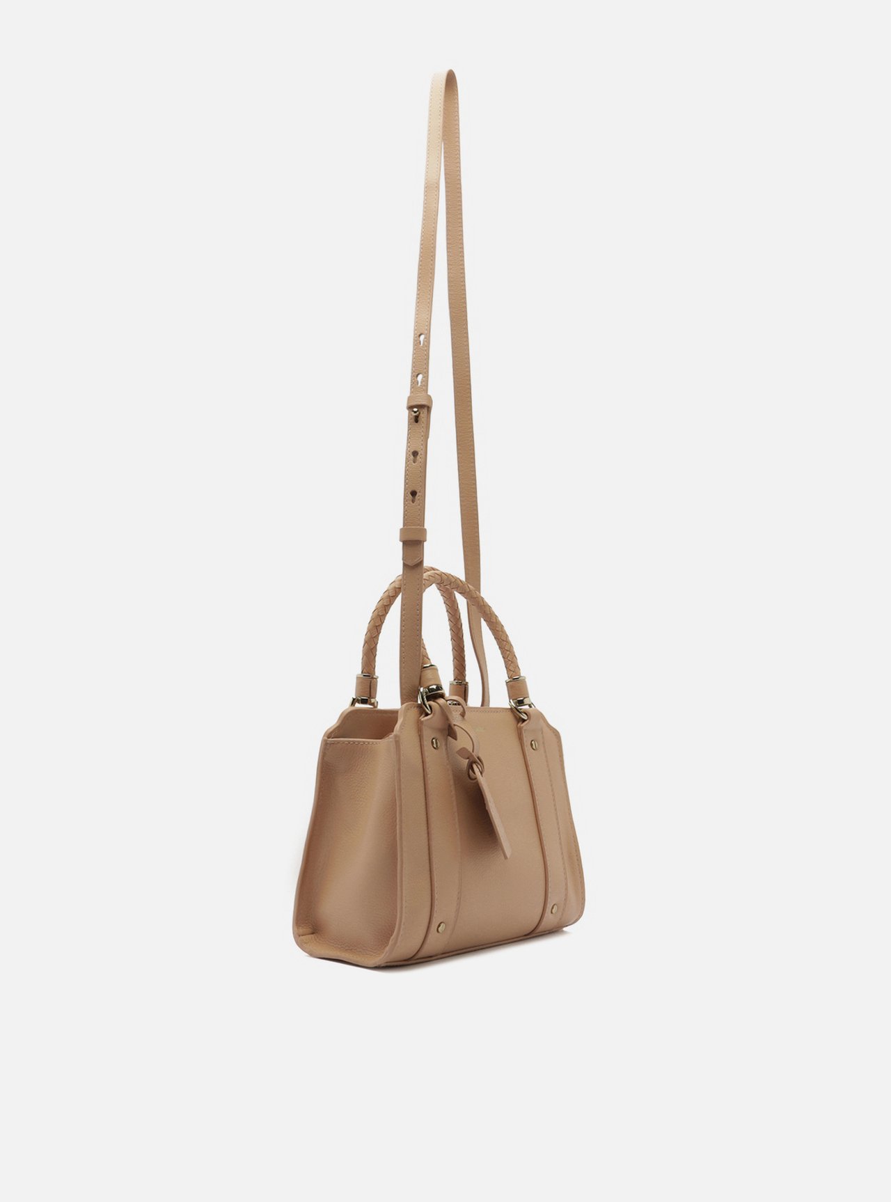 Bolsa Tote Couro Nude Piazza Média — foto 5