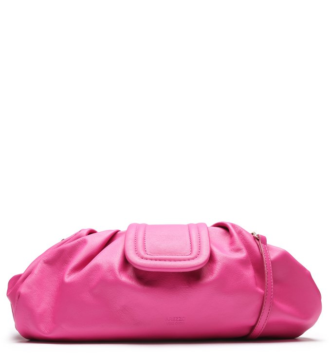 Bolsa Tiracolo Rosa Couro Fiore Grande